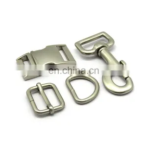 20mm Metal Accessories D Rings Adjustable Slide Quick Release Buckles Dog Clips For Dog Collar And Dog Leash thumbnail-3