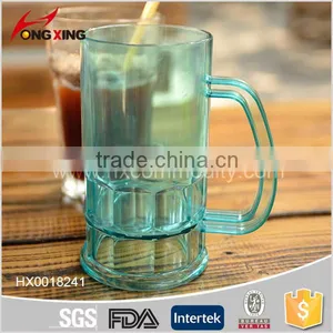 380ml Assorted Color Plastic Beer Mug Glass With Handle thumbnail-5