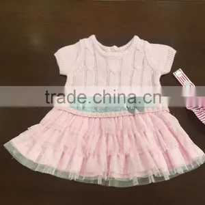 New Fashion Pink Sweater Pink Dress Designs for Girl Baby thumbnail-1