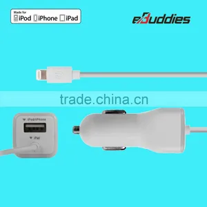 Built-in With MFi Charging Cable Car Charger for IPhone 6 6s 5 for Samsung thumbnail-6