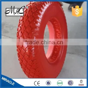 Heavy Duty Small Solid Flat Free PU Foam Wheelbarrow Wheel PU Wheel 4.80/4.00-8 thumbnail-4