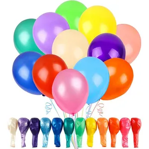 New100pcs 9 Inch Standard 1.8 g Round Multi Color Metallic Colour Helium Ballon Pearl Gold Silver Latex Balloon thumbnail-1