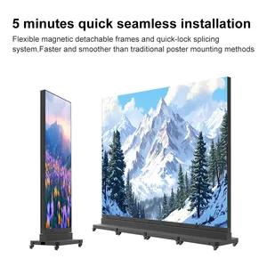 Cross-border LED Indoor Poster Screen GOB Mirror Mall Promotional Advertising Screen Floor-standing LED Folding Advertising Machine thumbnail-4