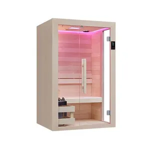 Modern Electric Double-deck Wooden Traditional Single or 2 Person Sauna for Outdoor Use in China Factory thumbnail-2