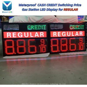 Outdoor Double Side Electronic LED Gas Station Digit Price Sign Regular Cash Credit Petrol Station Digital Display thumbnail-4