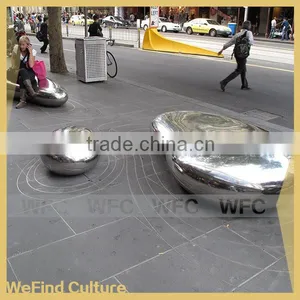 Public Park Lacquered Stainless Steel Art Seat thumbnail-2