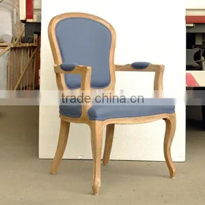 RCH-1521 Vintage Upholstered Dining Chair Antique Oak Armchair thumbnail-3