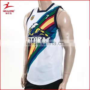 Custom Sublimation Printing Singlet Rugby Sleeveless Jersey Wholesales thumbnail-3