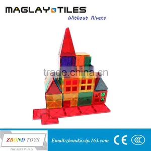 Magnet Building Tiles 60 Piece Set Clear 3D Color for Kids Quality Choice thumbnail-2