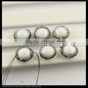 LFD-0092B Wholesale Faceted Stone Beads,Round Shape,with Crystal Rhinestone Paved Loose Connector Beads For Jewelry Making thumbnail-4