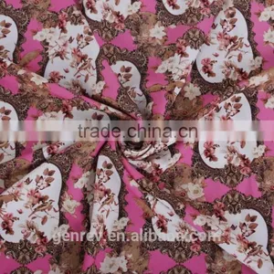 Polyesteter Fabric Printing Digital Fabric Printing 100polyester Flower Printed Fabric thumbnail-2