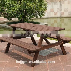 Outdoor Wooden Beer Garden Table and Bench thumbnail-1