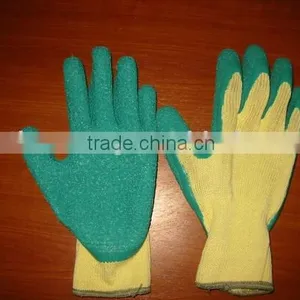 Heavy Duty 7G Pol/ Nylon Green Latex Coated Garden Safety Gloves for Chemical thumbnail-1