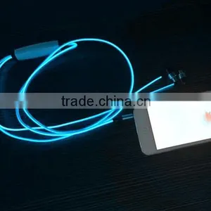 Factory Price EL Earphones Led Earphones With Microphones thumbnail-4