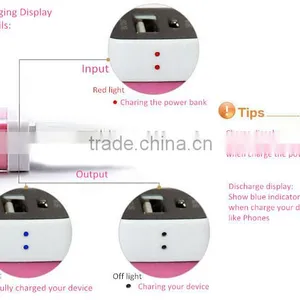 Promotional Gift 2600mAh Lipstick Colorful Pink Black Mini OEM Power Bank thumbnail-6