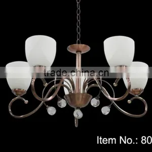 Exotic Retro Rustic Red Bronze Chandelier Wrought Iron Plate Lighting Fixture thumbnail-1