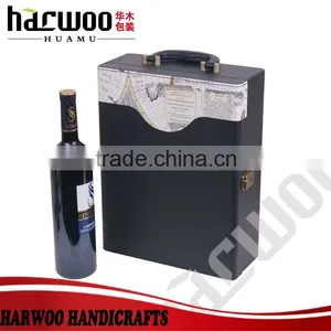 4 Slots pu Wine Storage Box,pu Leather Wine Box With Handle,hot Popular Leather Wine Box thumbnail-3