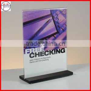 Custom Acrylic Sign Holder, Table Menu Holder With Black Base, Acrylic POS Display,Acrylic Brochure Holder thumbnail-1