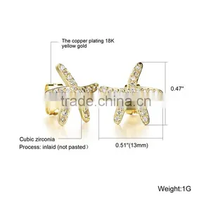 Professional China Supplier Zircon Rhodium Plated Starfish Earring thumbnail-6