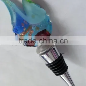 Popular Glass Leaf Shape Bottle Wine Stopper thumbnail-1