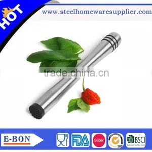 Hot Sale Stainless Steel Cocktail Muddler With Black Plastic Head Barware Supplier's Choice thumbnail-5