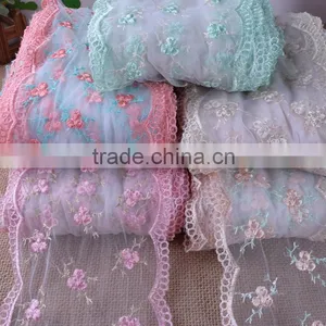 New Embroidery Bridal Lace Trimming Hot Sell Five Color in Stock Wide:15cm thumbnail-1