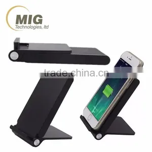 High Quality Fast QI Wireless Charger Pad Charger Dock With 3 Coils Foldable Stand for All Smart Phones thumbnail-3