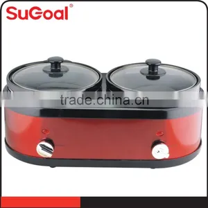 Red SS Body Twins Industrial Slow Cooker thumbnail-1