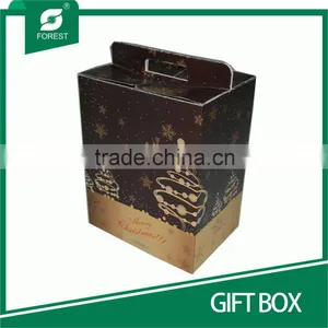 BEAUTIFUL DESIGN CORRUGATED CARDBOARD GIFT BOX WITH HANDLES thumbnail-2