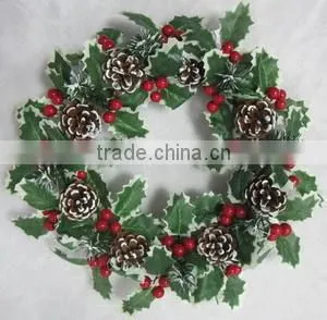 Green Pine Needle Wreath With Decorations,new Year Door Hanging Wreath thumbnail-4