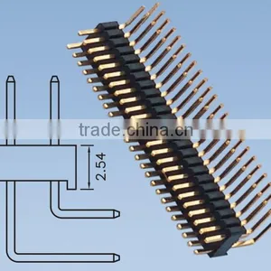 1.27mm*2.54mm Right Angle Pin Header Pitch: 1.27 mm Double Row H=2.54 W=5.0 thumbnail-1
