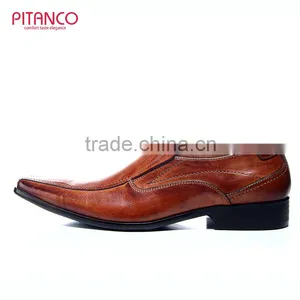 Gentlemen Brown Genuine Leather Mens Dress Shoes thumbnail-2