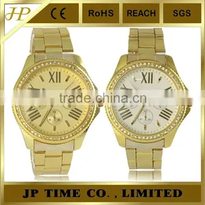 Alloy Metal Waterproof Classic Fashion Vogue IPG Gold Plated Watch Gold thumbnail-1