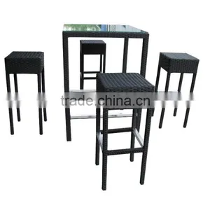 Rattan Garden Furniture Outdoor Bar Table and Chair thumbnail-1