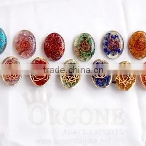 Wholesale Engraved Orgone Oval Chakra Set With Coil thumbnail-1