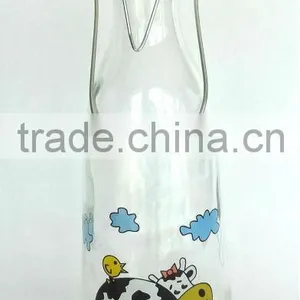TW717K10 Glass Milk Bottle With Printig With Metal Clip thumbnail-1