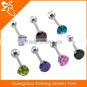 2016 Surgical Steel Barbell Tongue Ring Body Jewelry With Natural Stone thumbnail-5