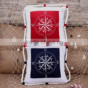 Handmade Compass Pillow Embroidery Designs Cushion Cover thumbnail-1