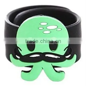 Custom Funny Cartoon Filled Colors Silicone Slap Bracelets China thumbnail-1