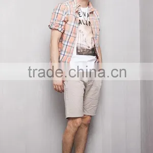 Men's Fashion Casual Plaids Short Sleeve Cotton Shirts thumbnail-4