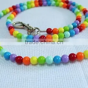 Luxury Pet Cat Dog Collar and Leash Set Colorful Beads Pearl Collar for Small Puppy thumbnail-5