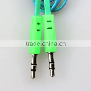 Various 3.5mm Stereo Male to Male Moulded Plugs Double Color Flat Cable thumbnail-1