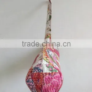 Hippie Cross Body Shoulder Bags Yoga Mat Bag Traditional Yoga Bag Embroidery Kantha Yoga Bag Handmade Cross Body Bag thumbnail-4