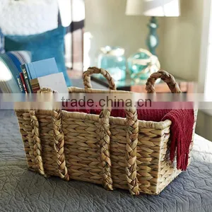 Hand Woven From Sustainably Harvested Dried Water Hyacinth Basket thumbnail-3