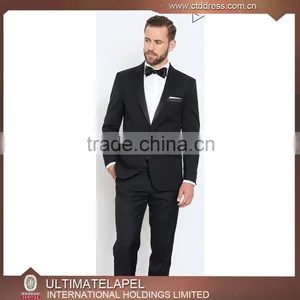 High Quality Custom Made Black Tuxedo Men Suits Slim Fit Wedding Supplier's Choice thumbnail-1