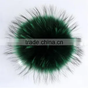 2016/2017 Fluffy 13cm Colorful Raccoon Fur Pom Poms for Beanie Hats/with Keychain thumbnail-5