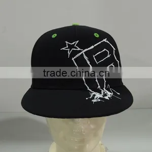 Contrast Button Embroidery SNAPBACK Flat Bill Hat thumbnail-1