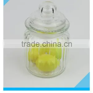 300ml Fancy Round Glass Candy Jar With Glass Lid thumbnail-3
