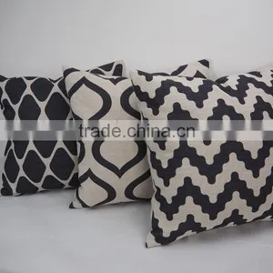 Linen/Cotton Square Decorative Sofa Bed Car Back Pillow Case Geometry Printed Pillows Cushion/cover thumbnail-1