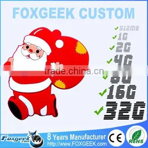 Wholesale Christmas Father Popular Cartoon Character USB USB Flash Drive ,Custom Memory Stick Free Logo Mock Up thumbnail-1